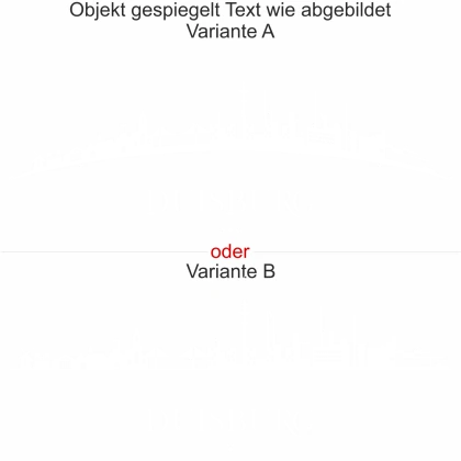 Die Duisburger Skyline als Wandaufkleber - Ansicht Ausrichtung mit Farbauswahl und Variante