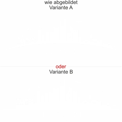 Die Skyline von Frankfurt als Wandtattoo - Ansicht Ausrichtung mit Farbauswahl und Variante