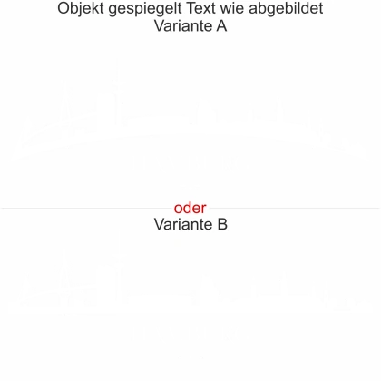 Skyline von Hamburg als Aufkleber für Wand - Ansicht Ausrichtung mit Farbauswahl und Variante