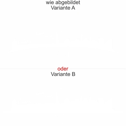 Die Skyline von Kiel als Wandtattoo - Ansicht Ausrichtung mit Farbauswahl und Variante