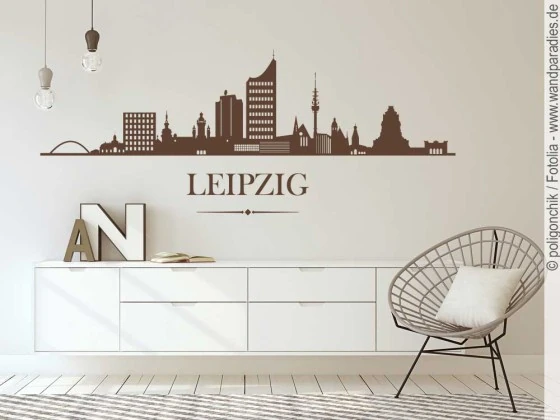 Wandaufkleber mit Leipziger Skyline
