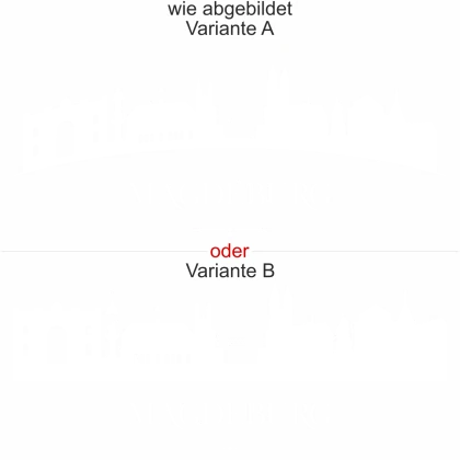 Wandtattoo mit Magdeburger Skyline - Ansicht Ausrichtung mit Farbauswahl und Variante