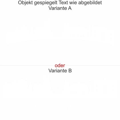 Wandtattoo mit Magdeburger Skyline - Ansicht Ausrichtung mit Farbauswahl und Variante