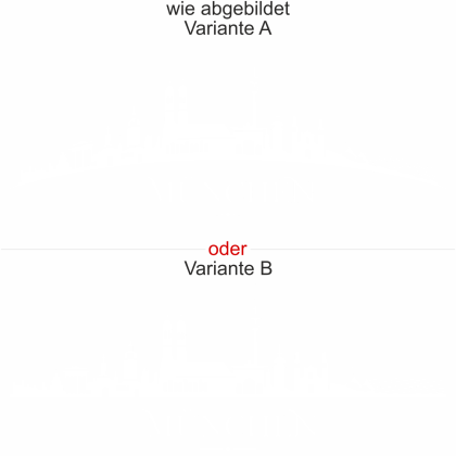 Preview: Die Skyline von München als Wandtattoo - Ansicht Ausrichtung und Farbauswahl