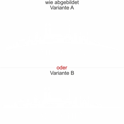 Die Skyline von München als Wandtattoo - Ansicht Ausrichtung und Farbauswahl
