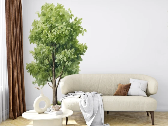 Wandtattoo Sommerlinde im Wohnzimmer
