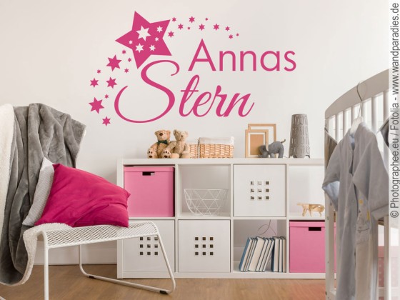 Preview: Wandtattoo Stern mit Namen