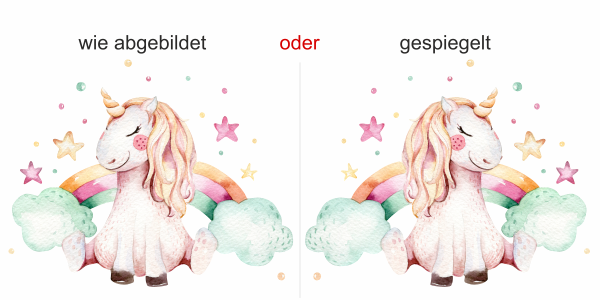 Preview: Wandtattoo Süßes Einhorn Preview: Wandtattoo Süßes Einhorn