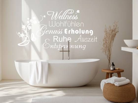 Preview: Wandtattoo Wellness über Badewanne