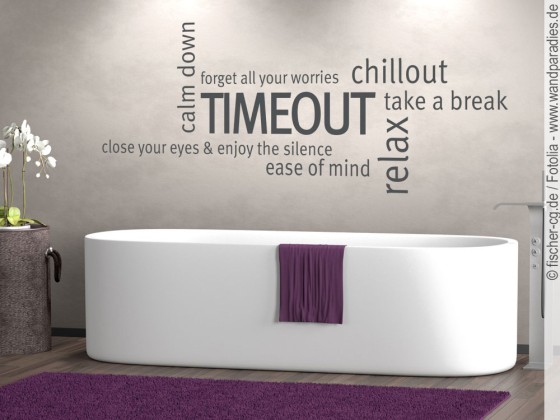 Preview: Wandtattoo Wortwolke Timeout