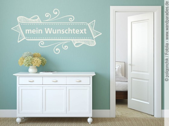 Preview: Wandtattoo Wunschtext in Banderole