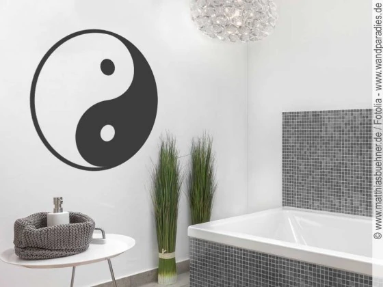 Wandtattoo mit Yin & Yang Zeichen für das Bad oder den Wellnessbereich