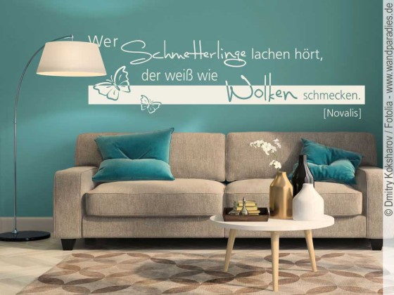Preview: Wandtattoo Wer Schmetterlinge lachen hört Preview: Wer Schmetterlinge lachen hört, der weiß wie Wolken schmecken