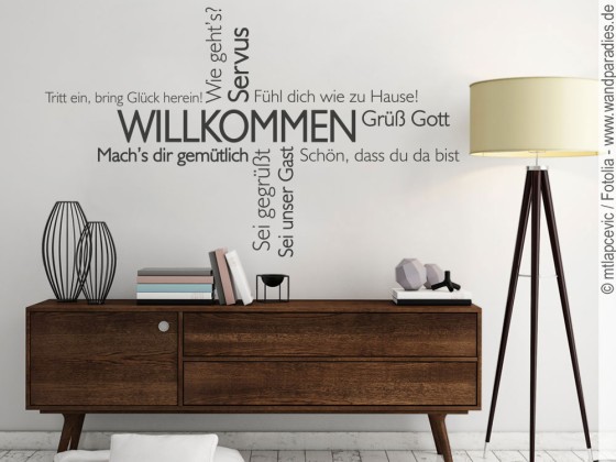 Preview: Wandtattoo Willkommen Preview: Wandtattoo Willkommen