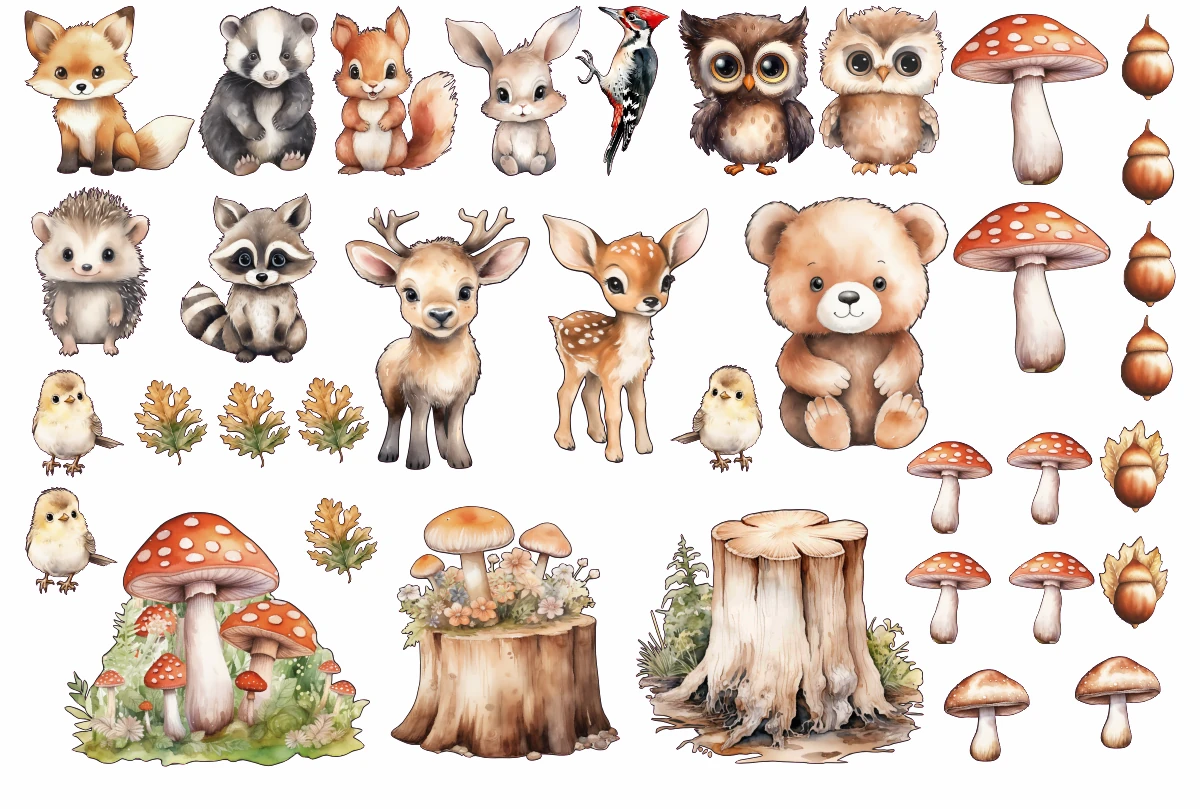 Wandtattoo Set Tiere des Waldes
