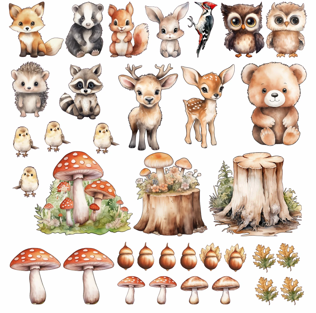 Wandtattoo Set Tiere des Waldes