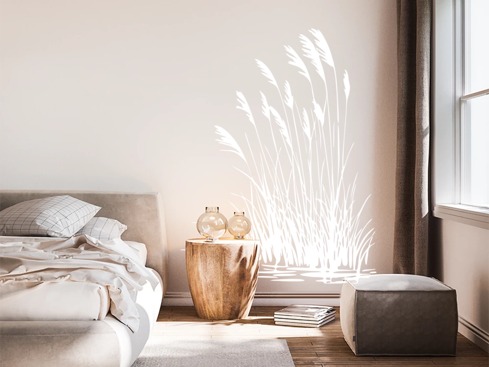 Wandtattoo Schilfgras im Wind am See - Ansicht Farbauswahl Wandtattoo Schilfgras im Wind am See - Ansicht Farbauswahl
