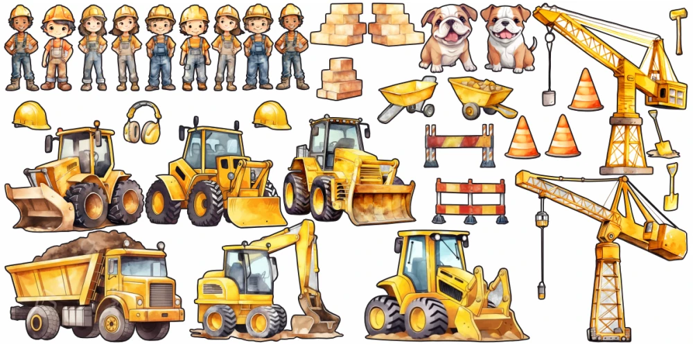 Wandtattoo Set Baustelle