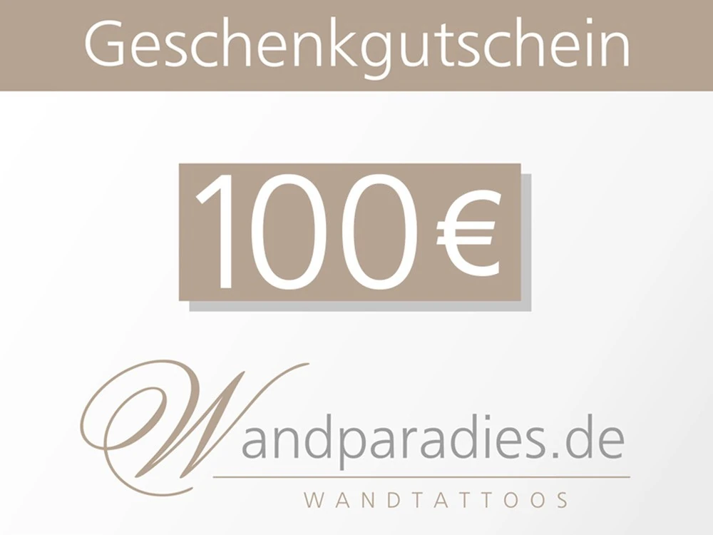 Gutschein 100 € für Wandtattoos