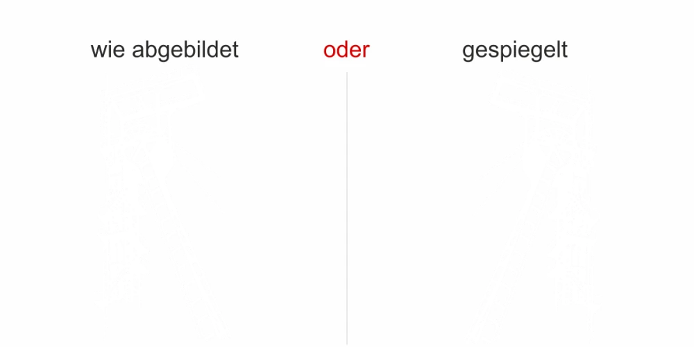 Wandsticker Bergbau Fördergerüst - Ansicht Ausrichtung und Farbauswahl