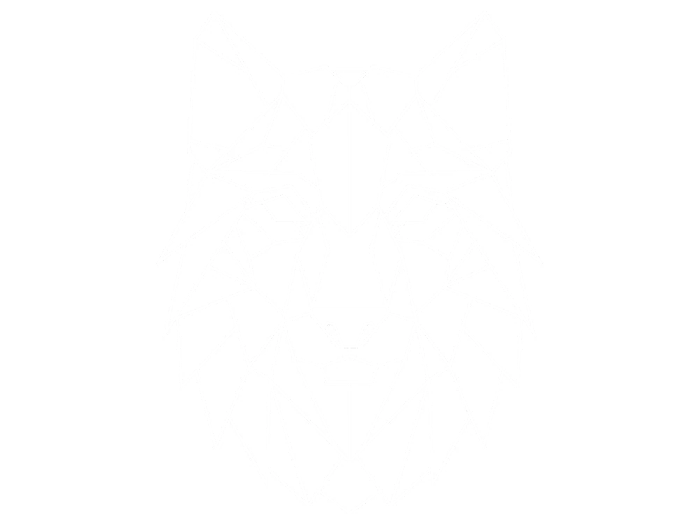 Wolf in Geometrie Optik als Aufkleber für die Wand