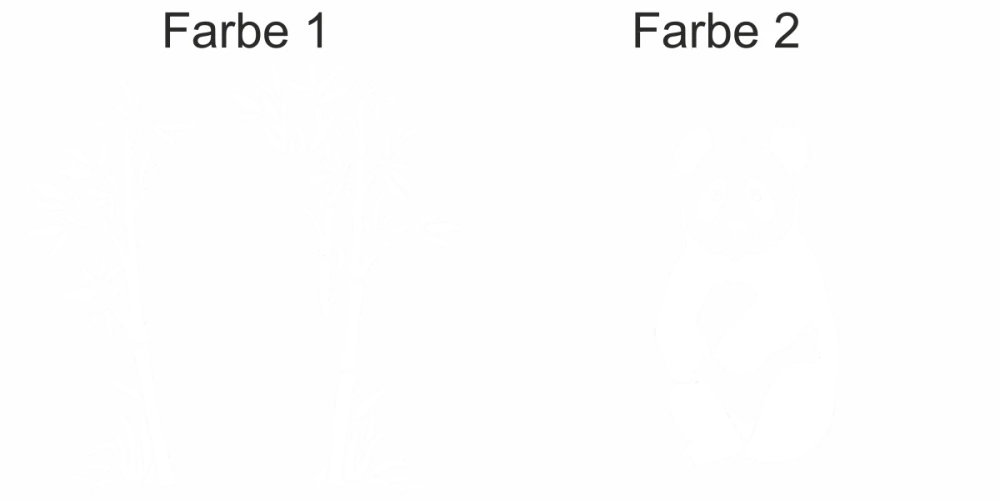 Buntes Wandtattoo Bambuspflanze mit Panda - Ansicht Farbauswahl