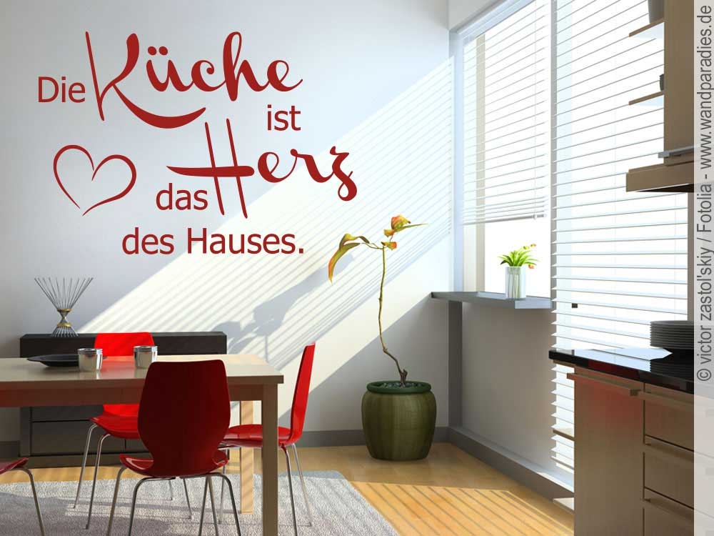 Wandtattoo Die Küche ist das Herz des Hauses Sticker
