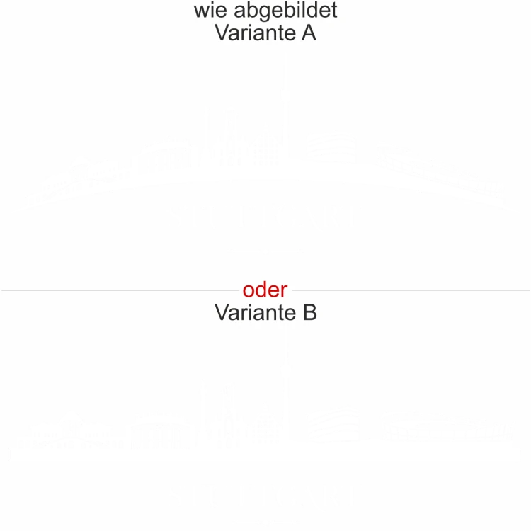 Aufkleber für Wand mit der Sky - Ansicht Ausrichtung - Variante und Farbauswahlline von Stuttgart