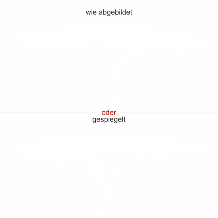 Aufkleber für die Wand als Baum in der Steppe - Ansicht Ausrichtung und Farbauswahl Aufkleber für die Wand als Baum in der Steppe - Ansicht Ausrichtung und Farbauswahl