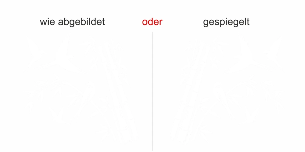 Wandtattoo Bambus mit Vögeln - Ausrichtung und Farbauswahl Wandtattoo Bambus mit Vögeln - Ausrichtung und Farbauswahl