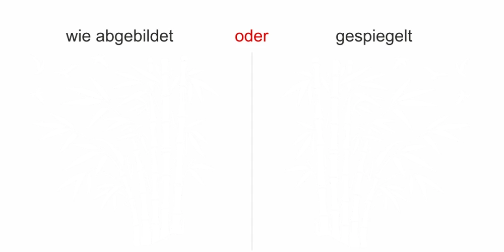 Wandtattoo Bambus und Vögel - Ausrichtung und Farbauswahl Wandtattoo Bambus und Vögel - Ausrichtung und Farbauswahl