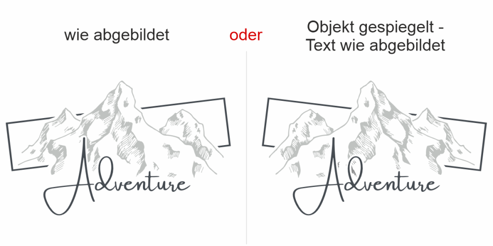 Wandtattoo Bergkette Adventure - Ansicht Ausrichtung