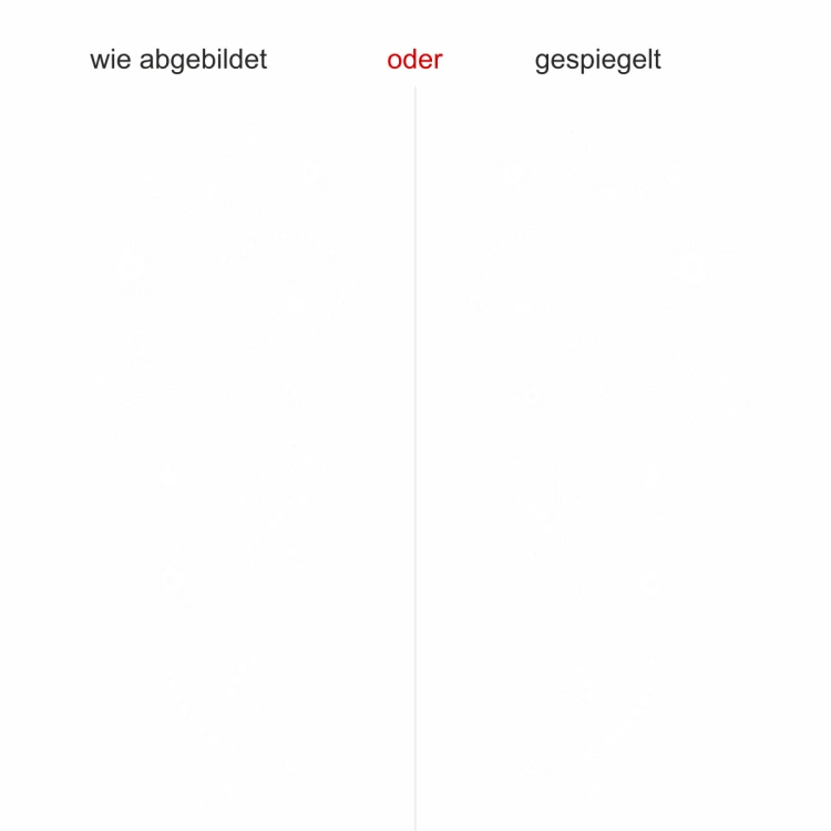 Wandtattoo Rankenornament mit Blüten - Ansicht Ausrichtung und Farbauswahl Wandtattoo Rankenornament mit Blüten - Ansicht Ausrichtung und Farbauswahl