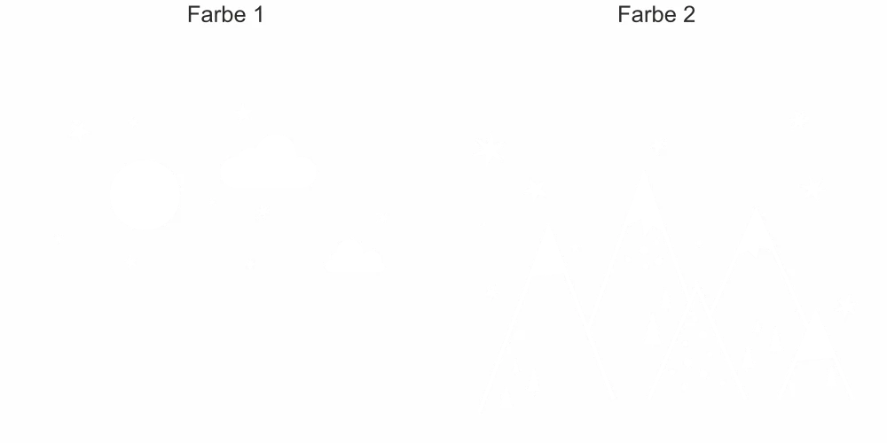 Wandtattoo Bunte Berge - Ansicht Farbauswahl