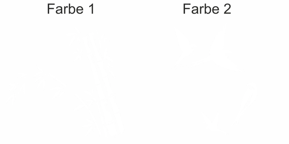 Wandtattoo Bunter Bambus mit Vögeln - Ansicht Farbauswahl Wandtattoo Bunter Bambus mit Vögeln - Ansicht Farbauswahl