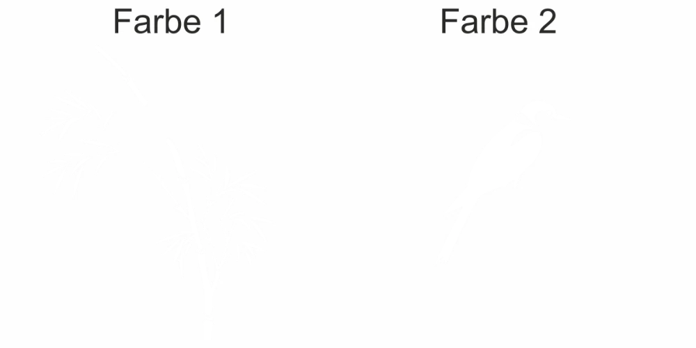 Wandtattoo Bunter Bambushalm mit Vogel - Ansicht Farbauswahl Wandtattoo Bunter Bambushalm mit Vogel - Ansicht Farbauswahl