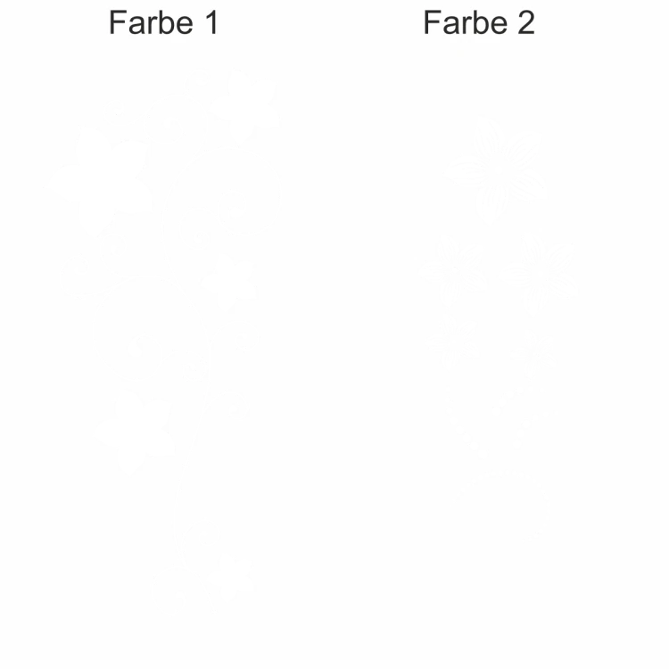 Wandsticker Blüten und Blumenornament in bunt - Ansicht Farbauswahl