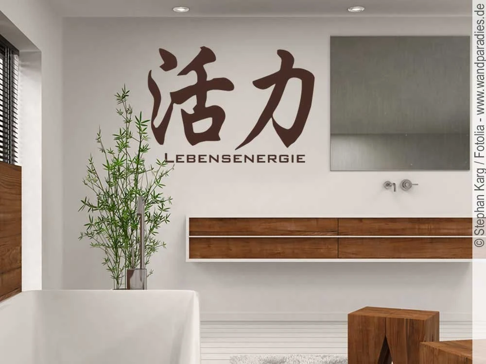 Aufkleber für die Wand mit chinesischem Zeichen für Lebensenergie