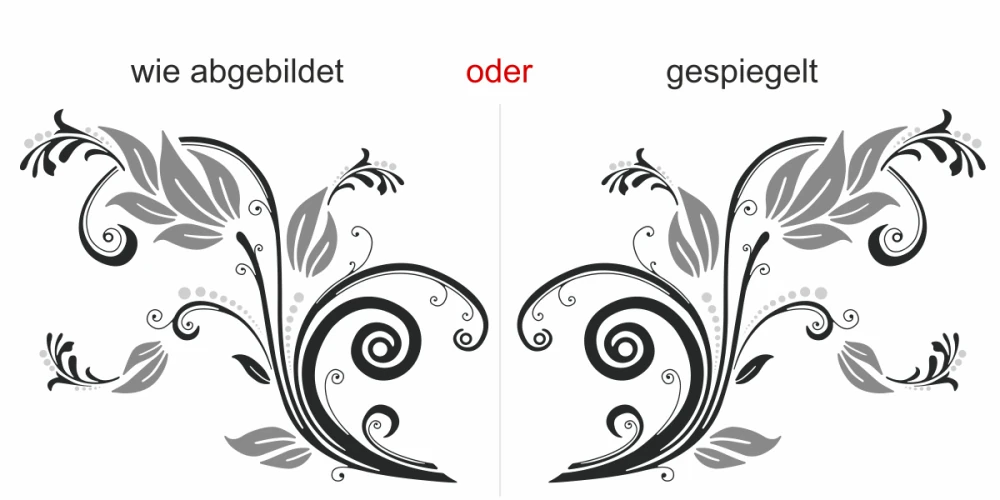 Bunter Aufkleber für die Wand mit buntem Blumenornament - Ansicht Ausrichtung Bunter Aufkleber für die Wand mit buntem Blumenornament - Ansicht Ausrichtung