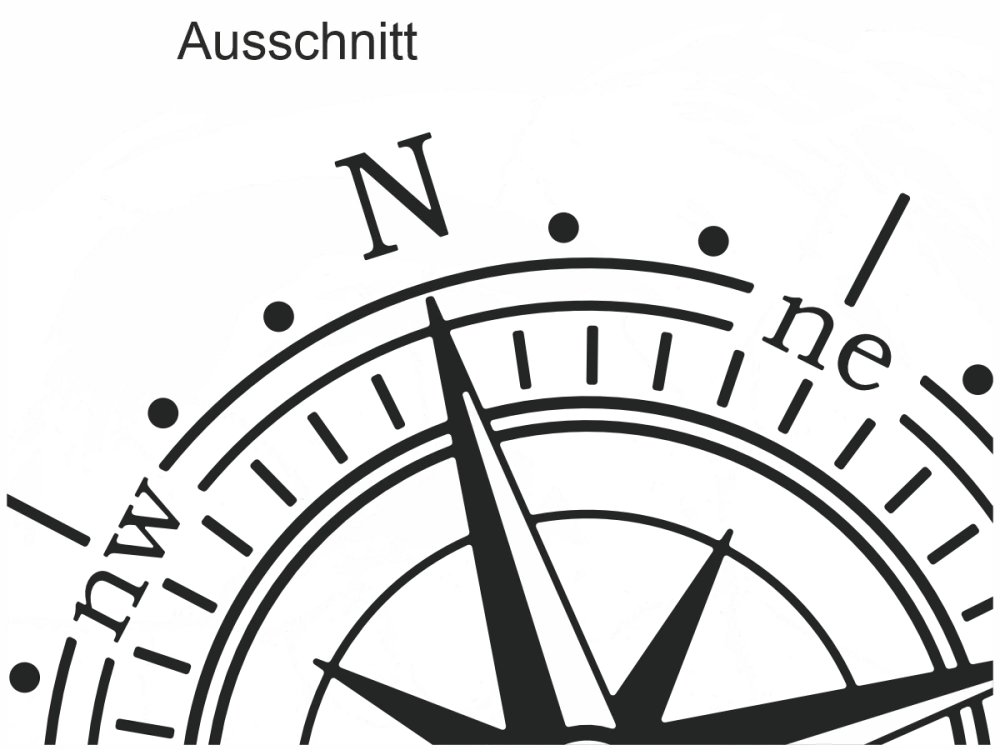 Wandtattoo Farbige Windrose - Ansicht Ausschnitt mit Farbauswahl