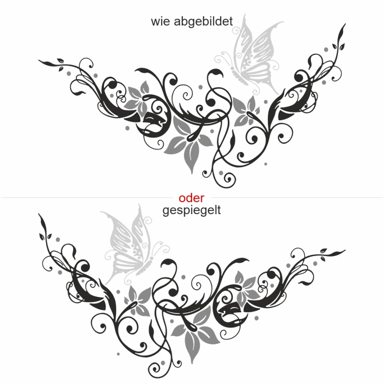 Wandtattoo Farbiges Ornament - Ansicht Ausrichtung Wandtattoo Farbiges Ornament - Ansicht Ausrichtung