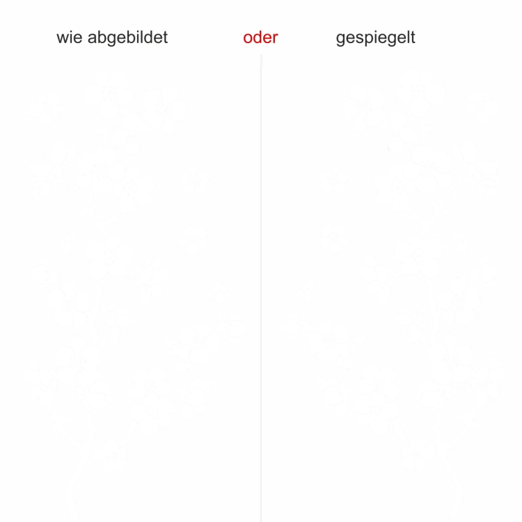 Wandsticker bezaubernden Kirschblüten - Ansicht Ausrichtung und Farbauswahl