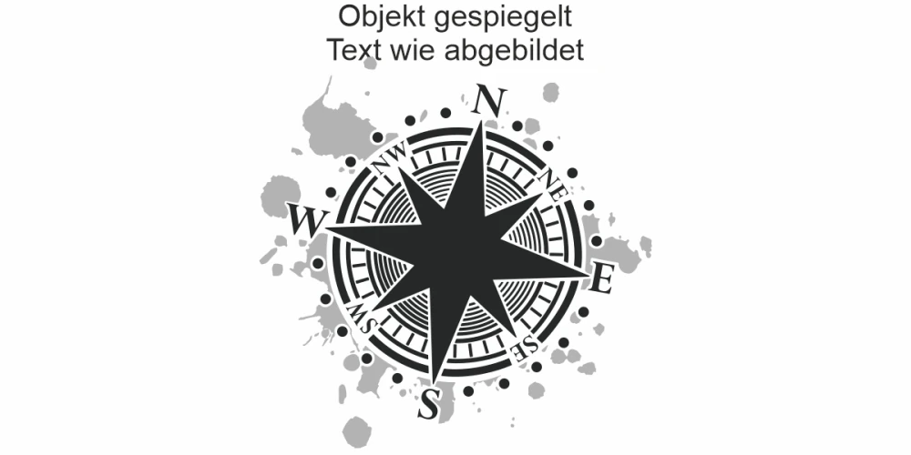 Wandtattoo Kompass für die Wand im Schlafzimmer - Ansicht Ausrichtung