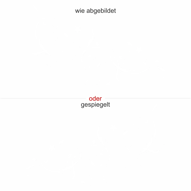 Aufkleber für die Wand - Ansicht Ausrichtung und Farbauswahl