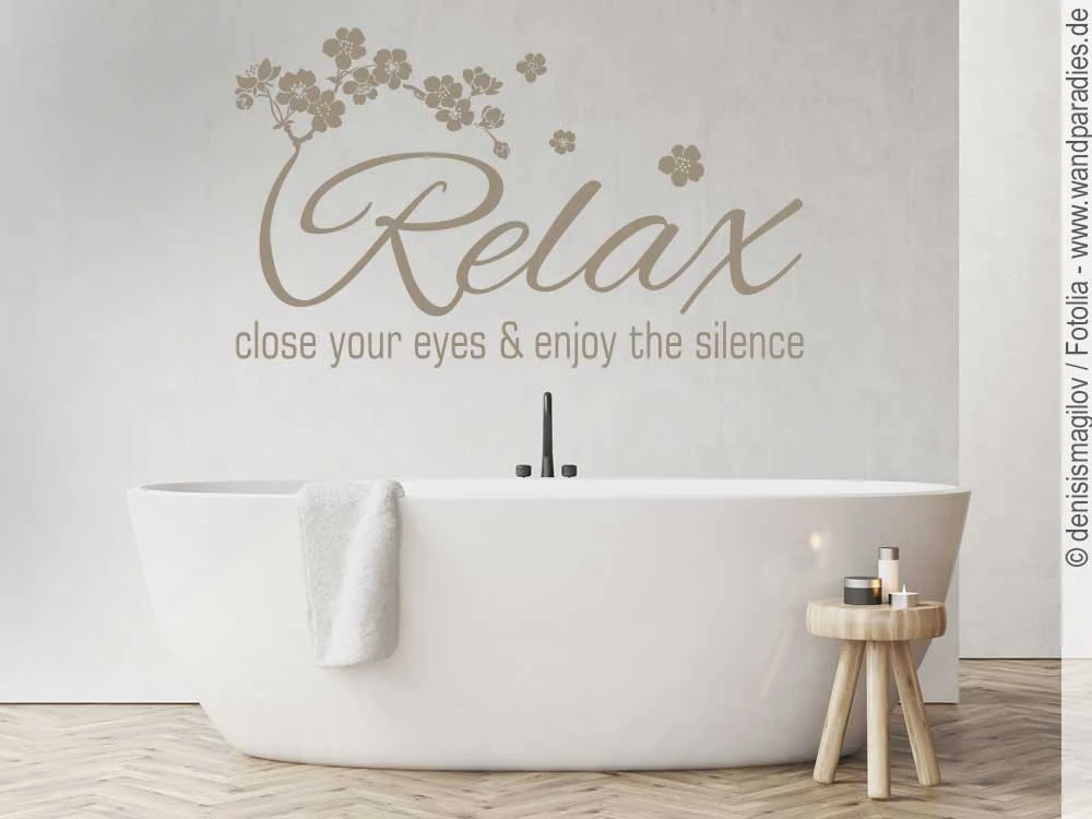 Wandtattoo Relax für Bad oder Schlafzimmer