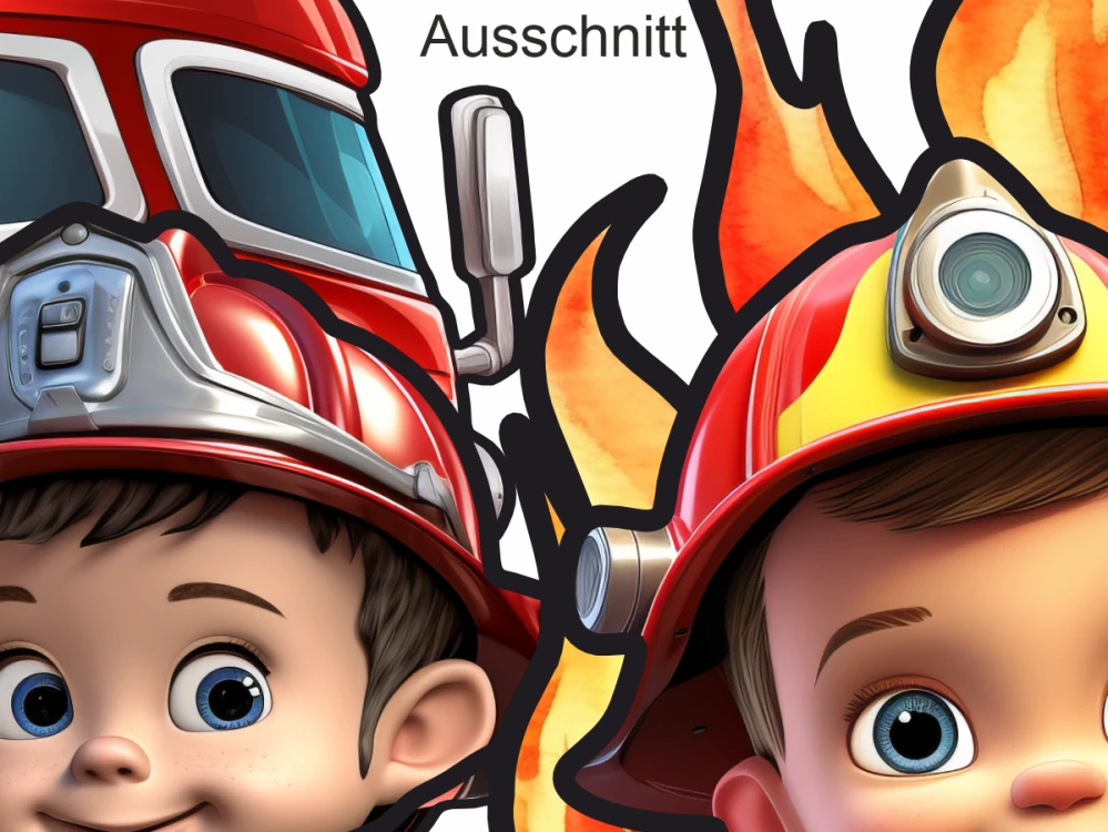 Wandtattoo Set Feuerwehr - Ansicht Ausschnitt