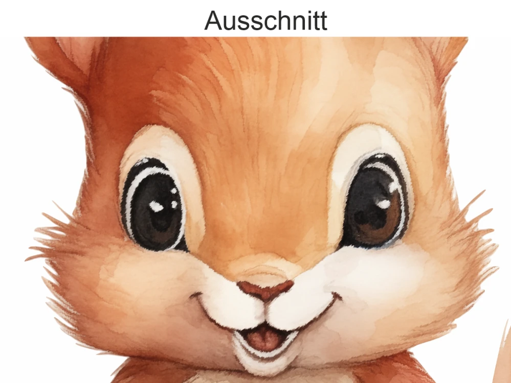 Wandtattoo Set Waldtiere mit Aquarell Tannen - Ausschnitt Tiere
