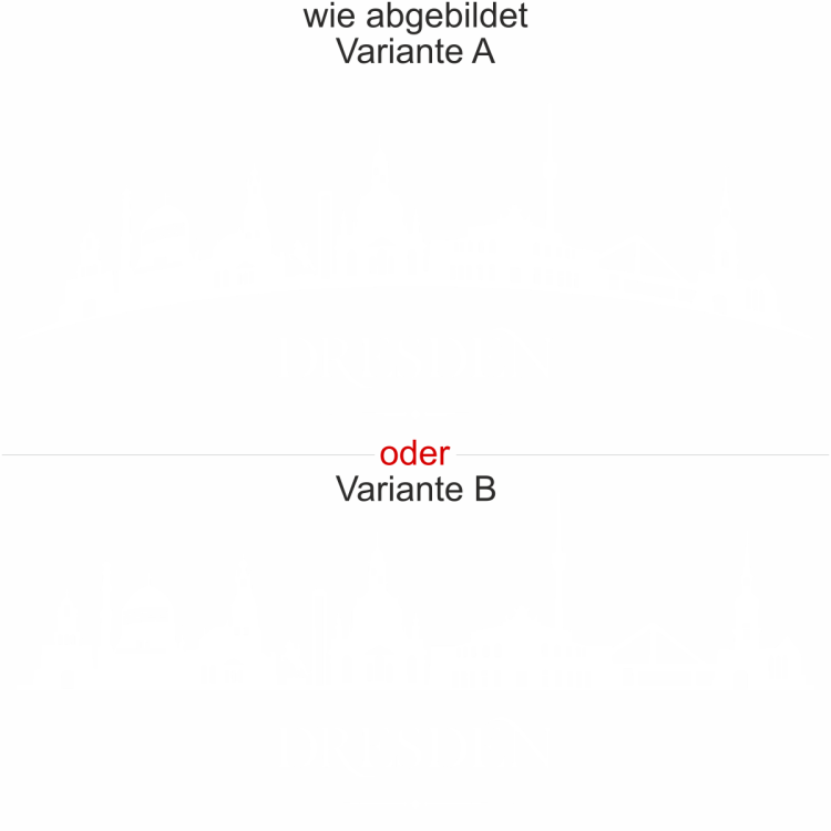 Wandtattoo mit Dresdner Skyline - Ansicht Ausrichtung mit Farbauswahl und Variante Wandtattoo mit Dresdner Skyline - Ansicht Ausrichtung mit Farbauswahl und Variante