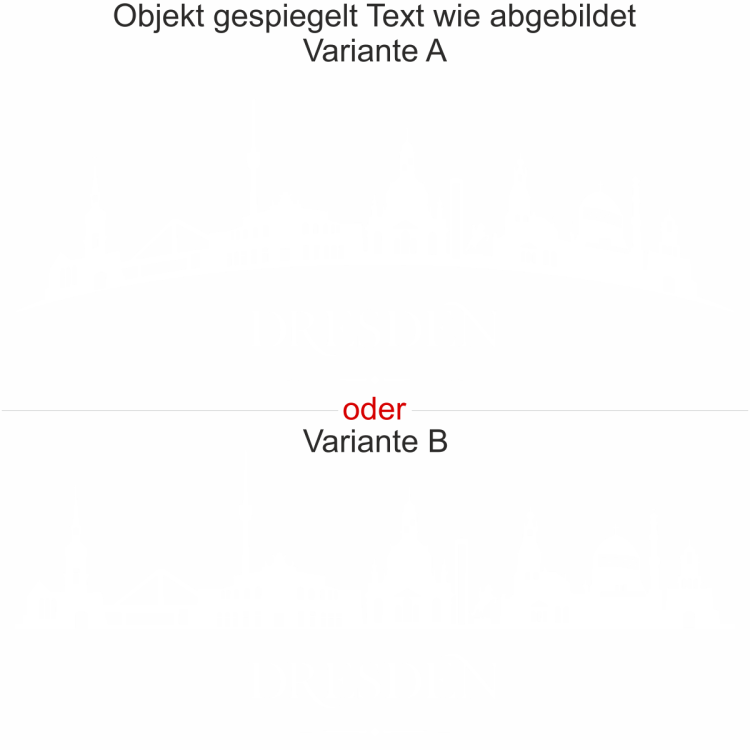 Wandtattoo mit Dresdner Skyline - Ansicht Ausrichtung mit Farbauswahl und Variante Wandtattoo mit Dresdner Skyline - Ansicht Ausrichtung mit Farbauswahl und Variante