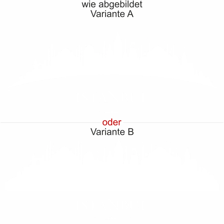 Wandtattoo mit Skyline von Istanbul - Ansicht Ausrichtung mit Farbauswahl und Variante Wandtattoo mit Skyline von Istanbul - Ansicht Ausrichtung mit Farbauswahl und Variante